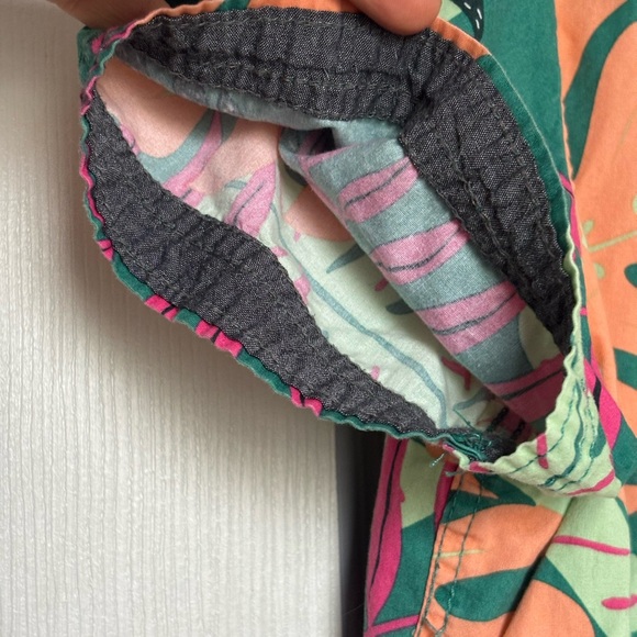 Free Planet Green and Orange Leaf Print Men's Shirt - Picture 3 of 7